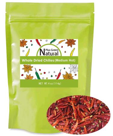 Dried Sichuan Red Chili Peppers Whole 4 Ounces, Medium Hot, Capsicum Annuum Used in Mexican, Chinese, Thai Dishes, Premium Szechuan Dried Red Chilies for Chili Oil, Paste, and Sauce Medium Hot 4 Ounce - Buy Online on GoSupps.com