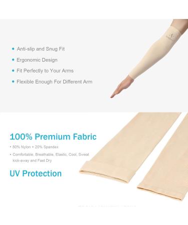 Cooling Arm Sleeves UPF 50+ | Compression Sun Protection | Breathable & Anti-Slip | Unisex Outdoor Sports (1 Pair) - Buy Online on GoSupps.com