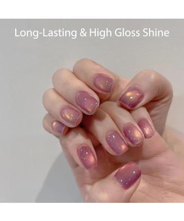 Jelly Cat Eye Gel Nail Polish Pink Glitter Crystal Gel Nail Polish 10ml Pearl Shell Reflective Polish Sparkle Shiny Cat Eye UV Soak-Off Gel Polish Use With UV LED Lamp - Buy Online on GoSupps.com