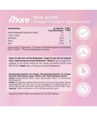 More Glow Collagen & Hyaluron Powder - Premium 2x300g | Supports Fresh Skin & Connective Tissue | Made in Germany - Buy Online on GoSupps.com