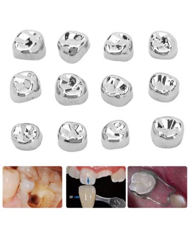 12pcs Dental Molar Metal Crowns Set - Protective & Restoration Crowns for Adults - International Shipping Available - Buy Online on GoSupps.com