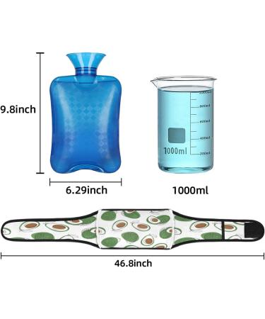 Heat Bottle with Plant Motif - Avocado Texture Soft Waist Cover Ideal for Hands Shoulders Legs Back & Neck | Perfect Warm Water Bag - International Shipping Available - Buy Online on GoSupps.com