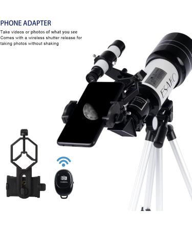 ESAKO Telescope for Kids & Astronomy Beginners  70mm Aperture Portable Telescopes with 3 Eyepieces  Height Adjustable Tripod & Phone Adapter Gift for Kids 30070 White - Buy Online on GoSupps.com