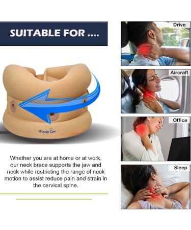 Adjustable Soft Cervical Collar for Neck Pain Relief - X-Large Beige - Men & Women - Buy Online on GoSupps.com