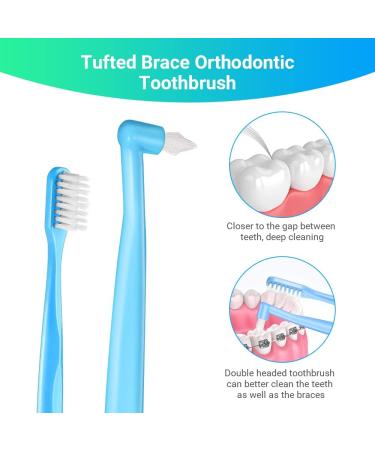 Braces Care Kit: Double-Sided Toothbrushes Interdental Brushes & Wax - 5-Piece Set for Optimal Oral Hygiene - Buy Online on GoSupps.com