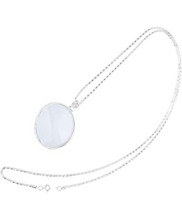 Necklace Magnifying Glass Magnifying Glass Safe Magnifying Glass with Chain Reading Magnifier for Reading for Working (Silver) - Buy Online on GoSupps.com