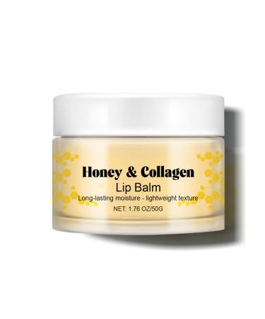 Honey Lip Balm Nourishing Lip Masks for Dry Cracked Lips with Collagen Hydrate & Moisturizing Lip Skin Care Lip Exfoliating Sleeping Lip Mask Reduces Lip Lines Prevention Dry Cracked Lips