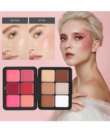 Horuili Concealer Palette 12 Colors Blush Palette Full Coverage Makeup Palette Waterproof Concealer Palette Long Lasting Blush Concealer Palette - Buy Online on GoSupps.com
