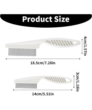 TIESOME Pet Hair Comb Tear Stain Removal 2 Pack Multifunctional Pets Grooming Comb Kit 2 in 1 Dog Combs Stainless Grooming Massage Dual-Sided Comb for Knots Crust Floating Hair Fleas(White) - Buy Online on GoSupps.com