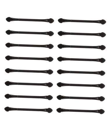 Baluue 30pcs Double Ended Eye Shadow Stick Sponge Head Eyeshadow Sticks Sponge Eye Brush Plastic Black
