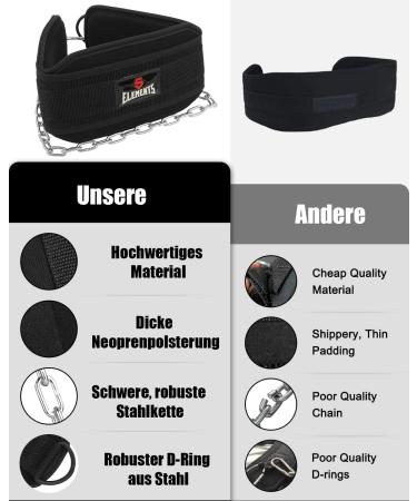 5 Elements Fitness Dip Belt with Chain - Ultimate Dipping & Pull Up Belt for Men & Women | CrossFit Weightlifting & Bodybuilding Training Gear - Buy Online on GoSupps.com