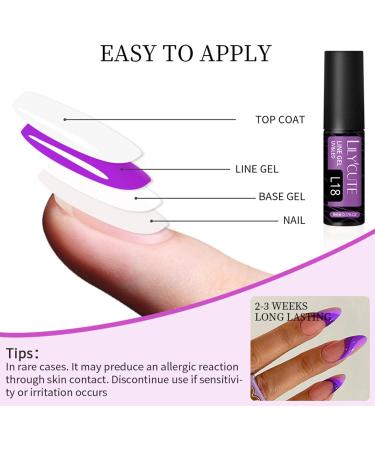 Mirror Effect Gel Nail Polish color for girls Metalic Liner gel polish for women girls gift with thin brush nail polish water proof (Glitter-L19) - Buy Online on GoSupps.com