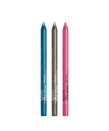 NYX PROFESSIONAL MAKEUP Epic Wear Liner Stick Long-Lasting Eyeliner Pencil - Pack of 3 (Turquoise Storm All Time Olive Pink Spirit) Pack Of 3 (Turquoise Storm All Time Olive & Pink Spirit)