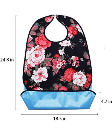 Vlokup 3 Pack Washable Bibs for Women with Crumb Catcher - Rose & Lips Design - Buy Online on GoSupps.com