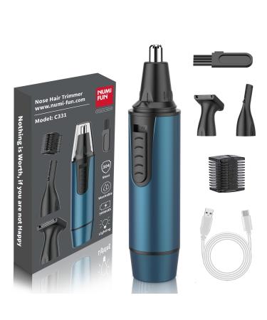 Nose Hair Trimmer for Men and Women USB Rechargeable Nose Trimmer Nostril Nasal Ear Hair Cleaning System,3 in 1 Lightweight IPX7 Waterproof Painless Eyebrow Facial Hair Trimmer Clipper Bule-recharge - Buy Online on GoSupps.com