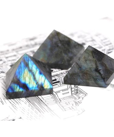 Natural Crystal Rough Natural Labrador Feldspar Crystal Pyramid Rock Specimen Living Room Elongated Stone Ornaments Gifts 1PC - Buy Online on GoSupps.com