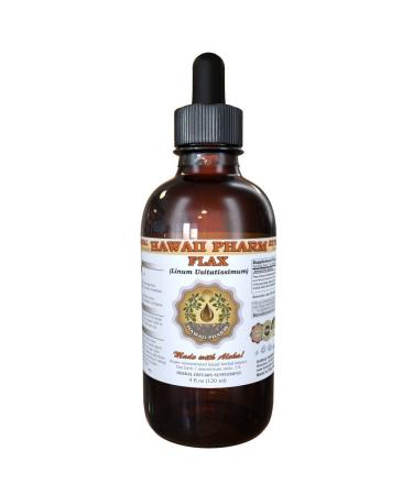 Flax Liquid Extract Organic Flax (Linum usitatissimum) Tincture Supplement 4 oz 4 Ounce