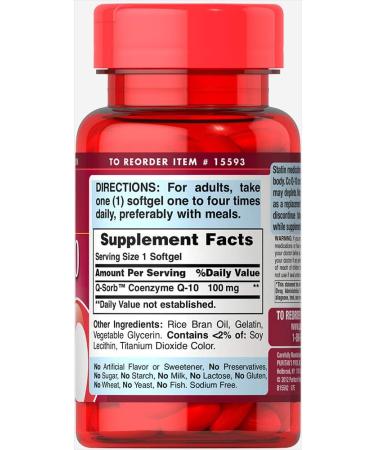 Puritan's Pride Q-Sorb CoQ10 100mg - 60 Softgels | Premium Heart Health Supplement Fast Shipping Worldwide - Buy Online on GoSupps.com