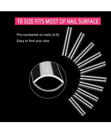 500Pcs No C Curve XXL Square Nail Tips | SWETIDY Clear Acrylic Fake Nails for Nail Tech Salons & DIY Nail Art - 500 Piece Assortment - Buy Online on GoSupps.com