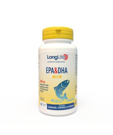 LongLife EPA&DHA Gold | Omega 3 2100mg & 3000mg Wild Fish Oil | High Dosage 1200mg EPA & 600mg DHA | Cardiac Brain & Visual Function | IFOS Certified | Gluten Free