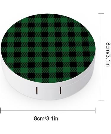 Buffalo Plaid Contact Lens Case - Portable Travel Box with Mirror for Easy Lens Storage - Buy Online on GoSupps.com