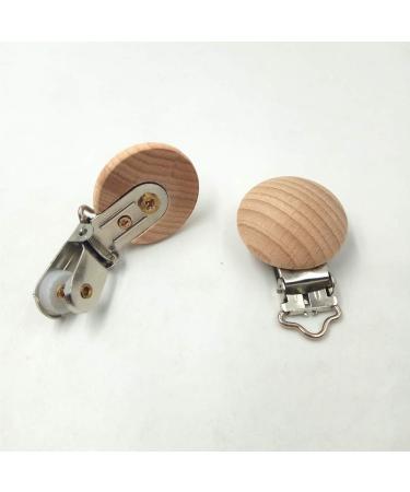 Natural Beech Wood Pacifier Clips Teething Toy Set for DIY Baby Teether - 10pcs (3.5cm) - Buy Online on GoSupps.com