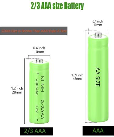 1.2V 400mAh NiMH Rechargeable Batteries - 12 Pack Button Top for DIY LED Solar Lights | International Shipping Available - Buy Online on GoSupps.com