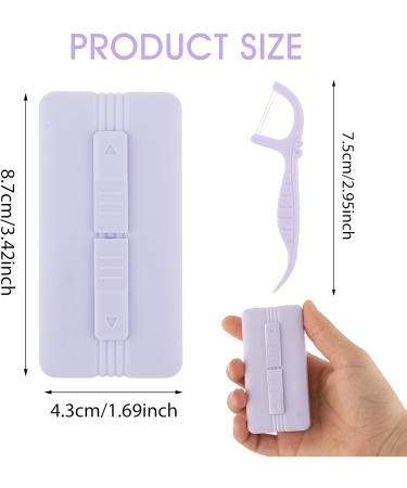 Portable Tooth Pocket Lila - 2 pcs Automatic Dental Floss Organizer & Travel Storage Box with 10 Refillable Picks | Perfect for Dinner Dates - Buy Online on GoSupps.com