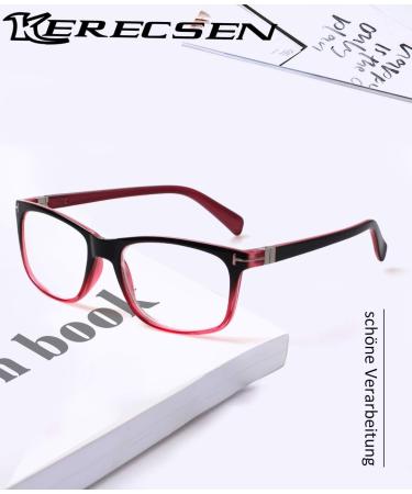 Kerecs 3 Pack Women's Reading Glasses - High-Quality Rectangular Spring Hinges in 3 Colors (1.25) - Comfortable Reading Aid - Buy Online on GoSupps.com