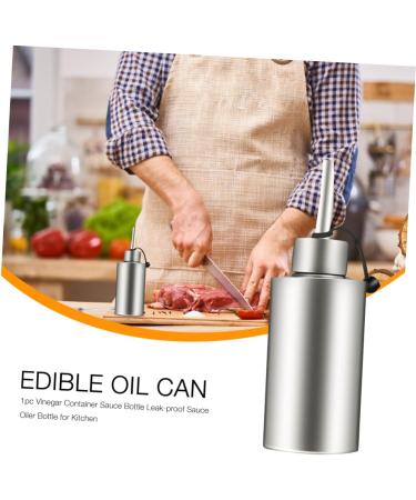 Zerodeko 1pc Stainless Steel Oil Pot Glass Olive Oil Pourer Olive with Spout Salad Glass Terrarium Olive Oil Decanter Steel Oiler Terrariums Vinegar Spout Bottle Dropshipping Kitchen Bottle 18X5.5X5.5CM Silver - Buy Online on GoSupps.com