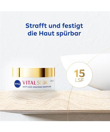 NIVEA VITAL SOJA Firming Day Cream SPF 15 for Mature Skin with Natural Soy Extract SPF Day Cream Against Pigmentation Spots (50 ml) - Buy Online on GoSupps.com