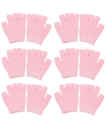 FOMIYES 6 Pairs Gel Moisturizing Gloves Hand Moisturizer Gloves Skin Care Gel Gloves Cracked Hands Moisturizing Gloves Night Relief Essential Oil Pink Moisturizing Lotion Women's Knitting