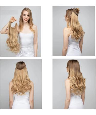 Traziewell Secret Wire Halo Hair Extensions Orange Red Long Thick Smooth Heat Resistent Fiber Curly Wavy Hair Pieces with Invisible Wire Synthetic Hair Extension for Women Lady 1024 FH001024 One Size - Buy Online on GoSupps.com