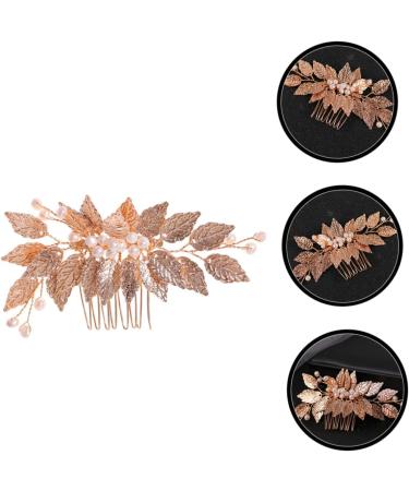 FRCOLOR Leaf Pearl Hair Comb Wedding Hair Accessories for Brides hair toppers for women accessories for women bridal headband bride hair comb bridal headdress abs manual Miss clip - Buy Online on GoSupps.com