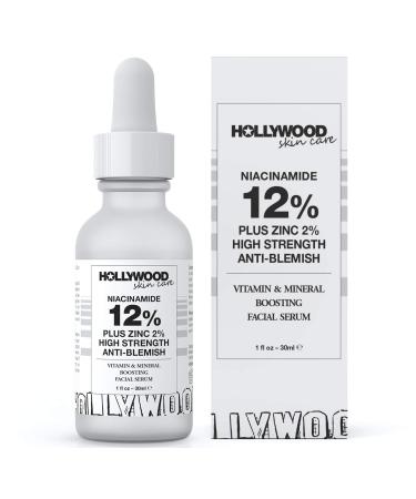 Niacinamide 12% Plus Zinc 2% Serum for Face - Skin Balancing Pore Reducing Face Serum for Combination and Oily Skin, Minimizes Large Pores 1oz