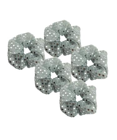 Frcolor 5pcs Hair Scrunchies Christmas Elastic Hair tie Coat rubber rubber tapes silver sequin ponytail holder hair jewelry women women girls