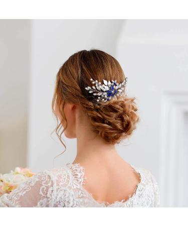 Olbye Blue Rhinestone Wedding Hair Comb - Bridal Hair Accessory for Bride & Bridesmaids - Buy Online on GoSupps.com