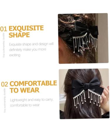 Beatifufu Bow Hairpin Rhinestone Hair Clip Hair Barrette for Women Hair Ornament Hair Bow Pin Female Hairpin Hair Bow Bow Clip Bow Hair Clip Hair Accessory Hair Clamp - Buy Online on GoSupps.com