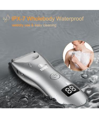 Favrison Body Hair Trimmer for Men - Waterproof Electric Clippers with Ceramic Blade LCD Display & Grooming Kit - Buy Online on GoSupps.com