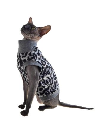 Kotomoda Cat's Cozy Comfort for Hairless Beauties: Winter Turtleneck Panther grey for Sphynx and Naked Cats (X-Small) X-Small Grey