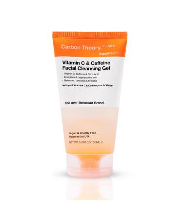 Carbon Theory Gel nettoyant visage la vitamine C et la caf ine pour peaux fatigu es et ternes att nue l'hyperpigmentation dynamise et illumine le teint et limine les impuret s en douceur 150ml