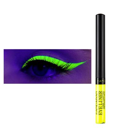 HISUNBEN Matte Liquid Eyeliner Neon Rainbow Colorful Eyeliner Pencil Waterproof Long Lasting Smudgeproof Eye Liners Makeup Gift For Women UV Yellow