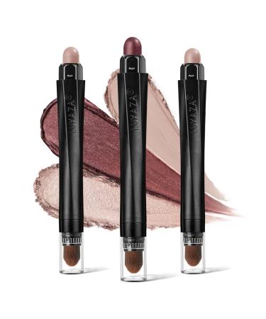 LUXAZA 3PCS Eyeshadow Stick Matte And Shimmer Cream Eyeshadow Pencil Crayon with Crease-proof Formula Waterproof & Long Lasting Eye Shadow And Eyeliner Pen Sets Peach Pink B1-Peach Pink - Buy Online on GoSupps.com