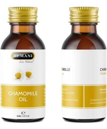 Hemani Chamomile Oil (Matricaria chamomilla) 30ml - Soothing Aromatherapy Essential Oil for Relaxation Calming Ambiance Uplifting Experience Meditation Yoga Sensual Massage & Romantic Fragrance. - Buy Online on GoSupps.com