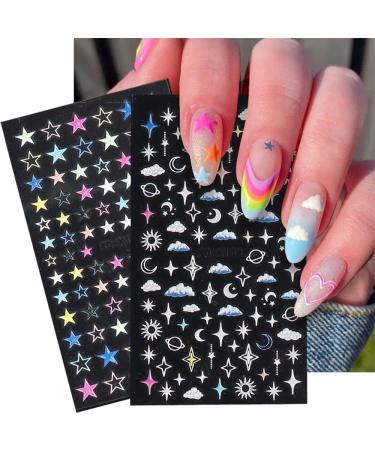 Decoration Acrylic Textured Decals Love Heart Embossed White Cloud Nail Art Stickers 5D Engraved(5D-K111) - Buy Online on GoSupps.com