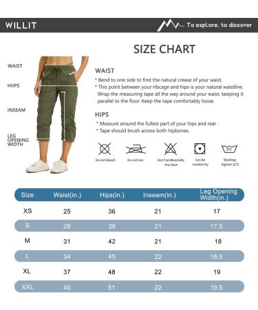 Willit Women's Striped Capris Hiking Travel Pants - Lightweight Quick Dry Drawstring Workout Pants with Pockets - Black XX-Large - Buy Online on GoSupps.com