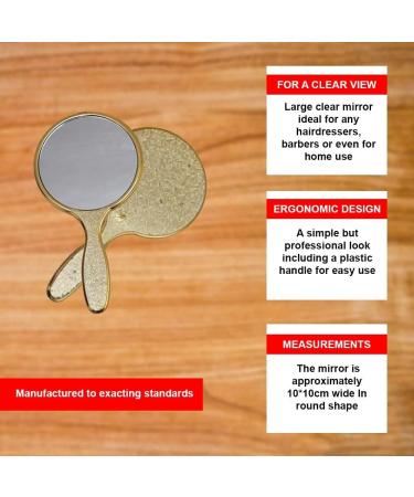 Garden of Arts Golden Handheld Salon Mirror with Large Grip Handle - Professional Hairdressers' Choice - Buy Online on GoSupps.com