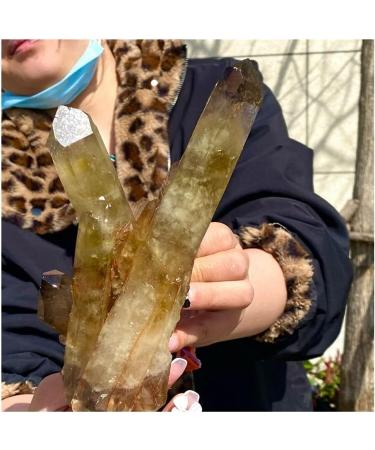 Jukuckv Natural Yellow Topaz Cluster - Crystal Healing Mineral for Home Decor & Artisan Ornaments - 500g - Buy Online on GoSupps.com