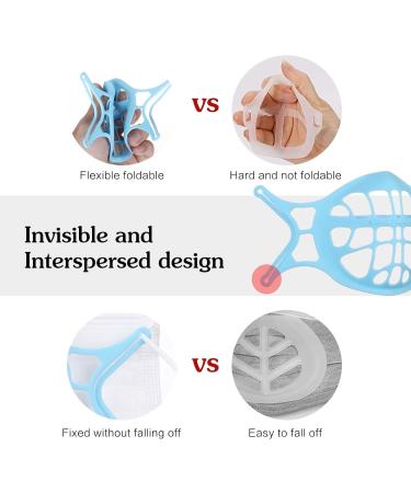 3D Mask Bracket Silicone 3D Breath Support For Face Covering Reusable Face Bracket Inner Support Frame For More Breathing Space Cool Breathe Cup For Nose Breathing Smoothly Blue - Buy Online on GoSupps.com