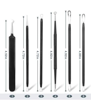 Professional Blackhead Remover & Pimple Popper Tool Kit - 6 Piece Stainless Steel Extractor Set for Comedone Removal - Buy Online on GoSupps.com